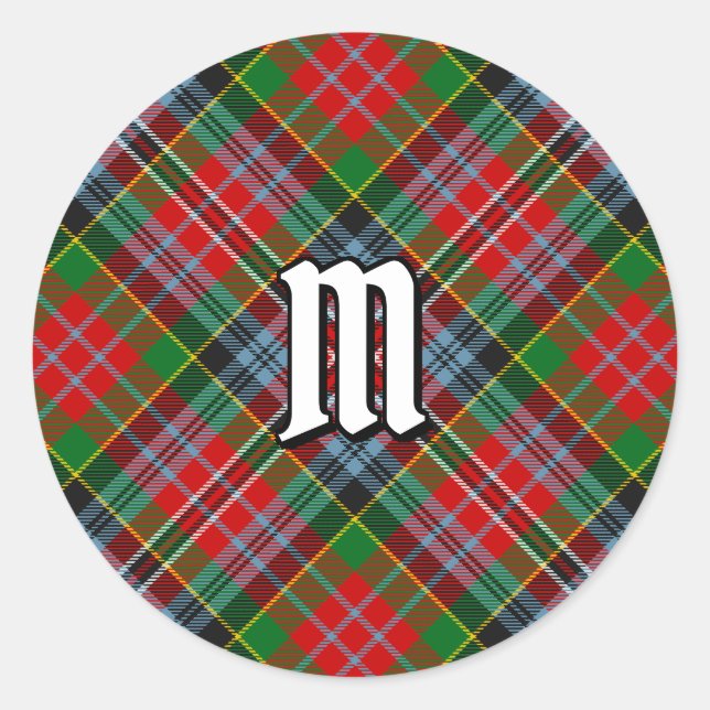 Adesivo Redondo Clan MacPherson Tartan Classic Round Sticker (Frente)