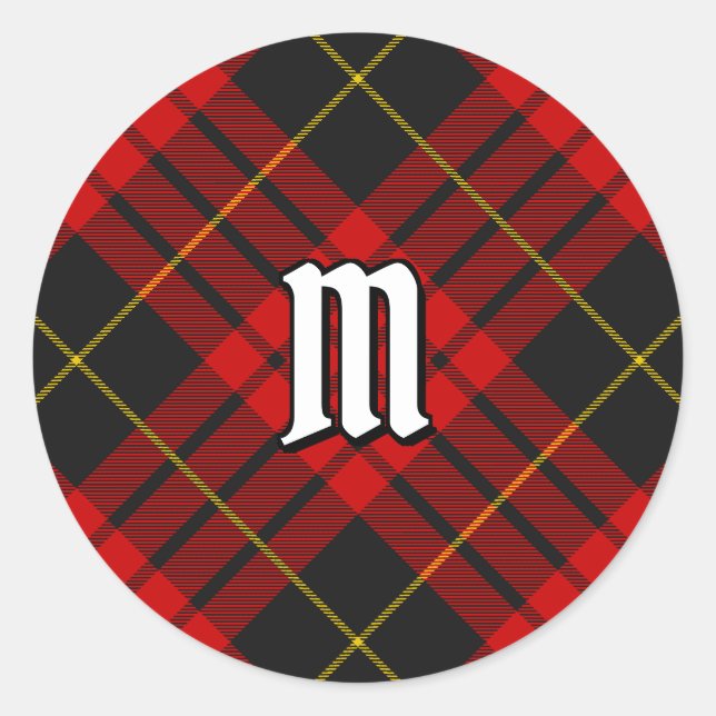 Adesivo Redondo Clan MacQueen Tartan (Frente)