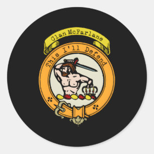 Adesivo Redondo Clan Mcfarlane Scottish Surname Crest