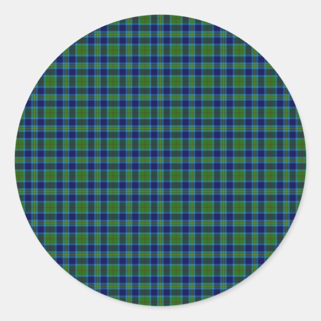Adesivo Redondo Clan Miller Tartan (Frente)