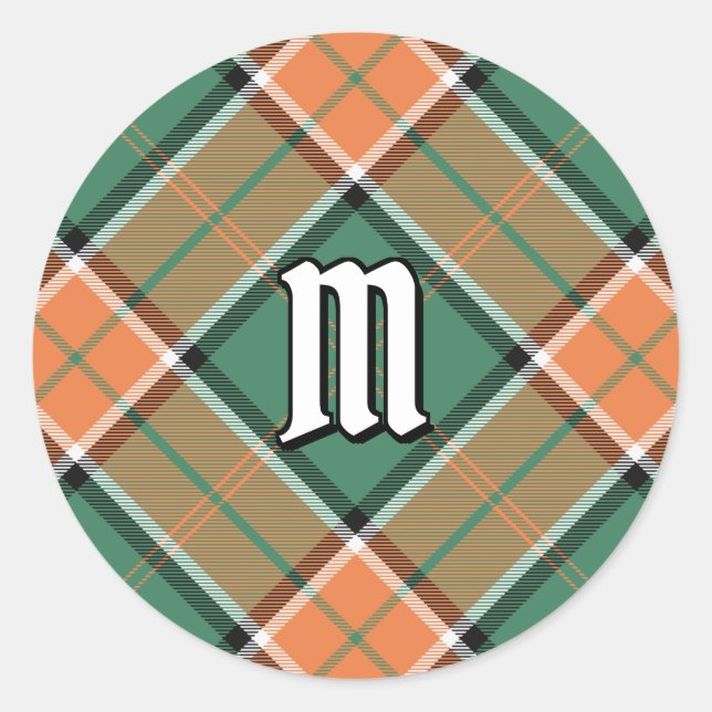 Adesivo Redondo Clan Pollock Tartan Classic Round Sticker (Frente)
