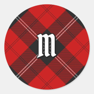 Adesivo Redondo Clan Ramsay Red Tartan