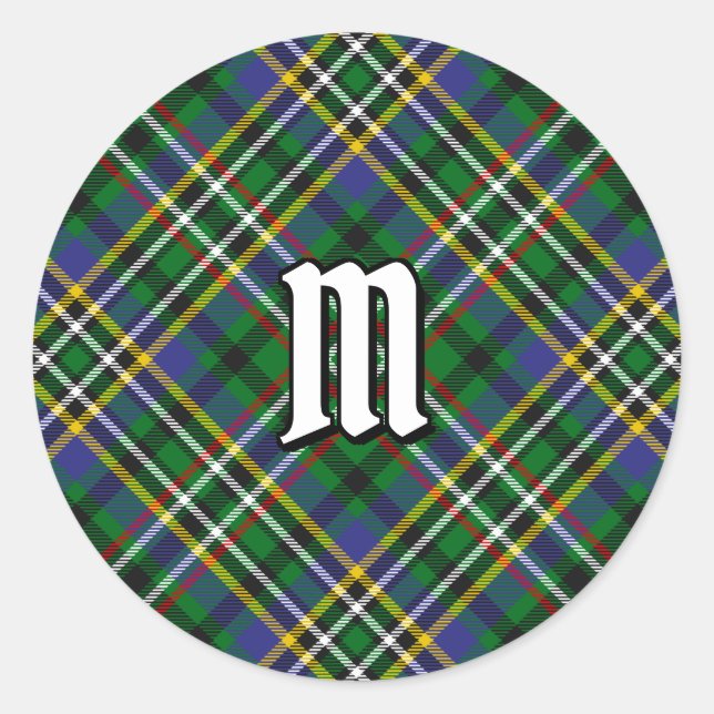 Adesivo Redondo Clan Scott Green Tartan Classic Round Sticker (Frente)