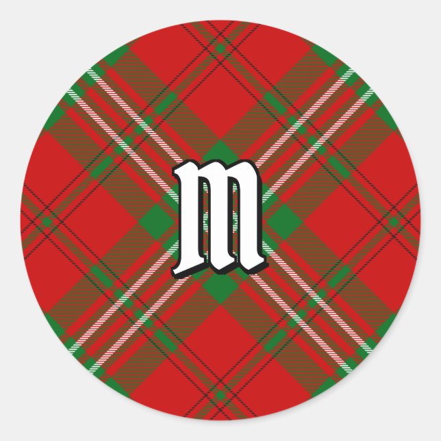 Adesivo Redondo Clan Scott Red Tartan Classic Round Sticker (Frente)