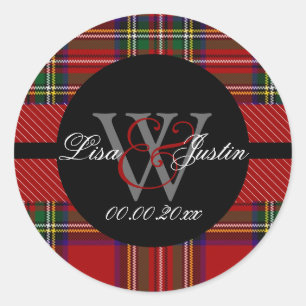 Adesivo Redondo Clan stewart tartan do PIxDezines