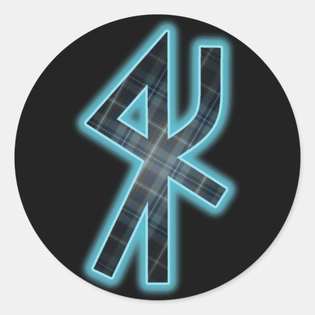 Adesivo Redondo Clan Sverker Bind Rune Tartan Stickers (Frente)