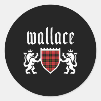 Adesivo Redondo Clan Wallace Tan Scottish Xadrez Wallace Family