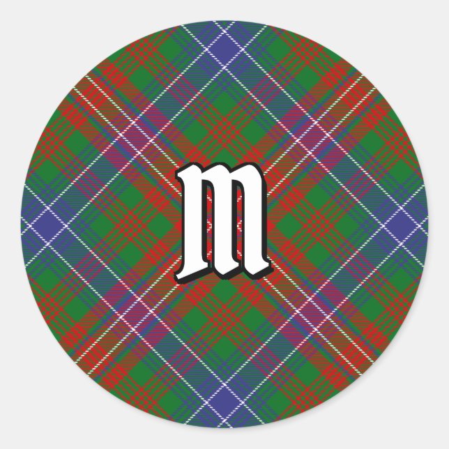 Adesivo Redondo Clan Wilson Modern Tartan (Frente)