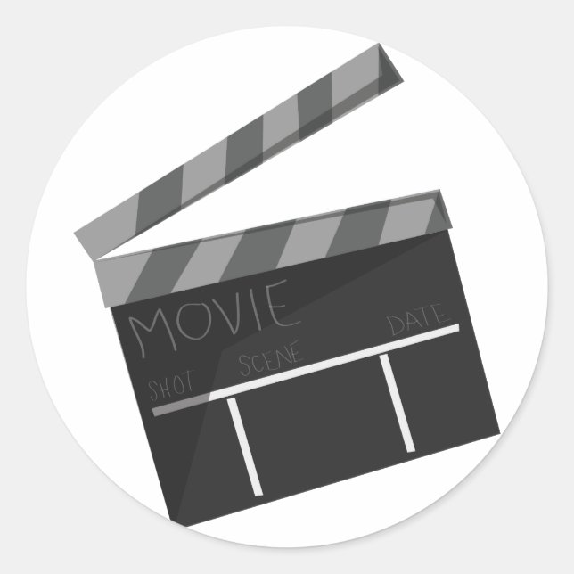 Adesivo Redondo Clapper do Filme (Frente)