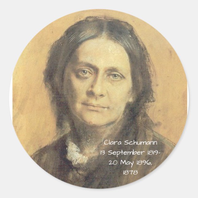 Adesivo Redondo Clara Schumann, 1878 (Frente)