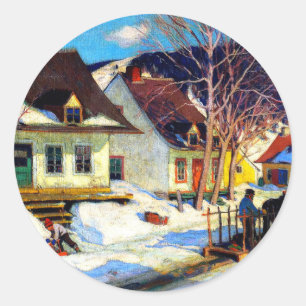 Adesivo Redondo Clarence Gagnon - Vila do Quebec