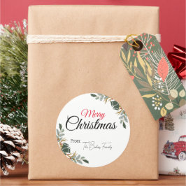 Adesivo Redondo Claretas para presentes de Natal Moderno