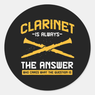 Adesivo Redondo Clarinet de Música para Banda de Marcação de Instr