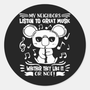 Adesivo Redondo Clarinets Player Clarinetista