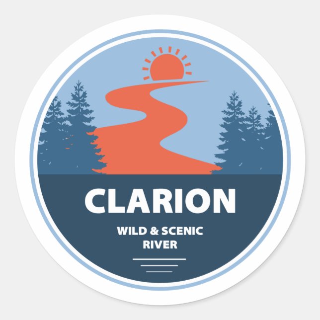Adesivo Redondo Clarion Wild E Scenic River (Frente)