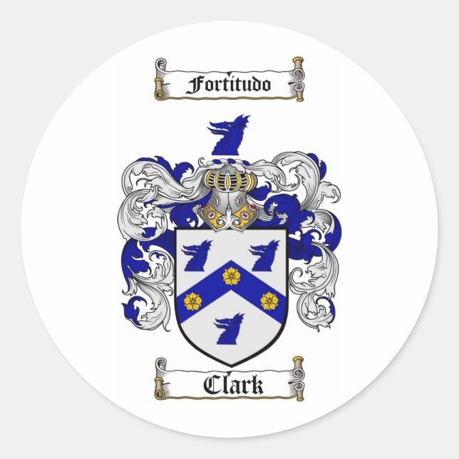 ADESIVO REDONDO CLARK FAMILY CREST - CLARK CASACO DE ARMAS (Frente)