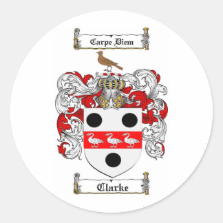ADESIVO REDONDO CLARKE FAMILY CREST - CLARKE CASACO DE ARMAS