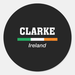 Adesivo Redondo Clarke Irish Family Name Dia de São Patrício Irlan