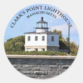 Adesivo Redondo Clarks Point Lighthouse Massachusetts Stickers