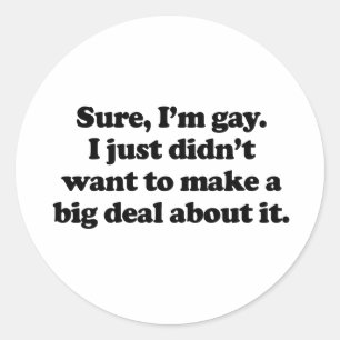 Adesivo Redondo Claro, sou gay