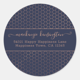 Adesivo Redondo Clas de endereço do Girassol Marinho e do Rosa Gol