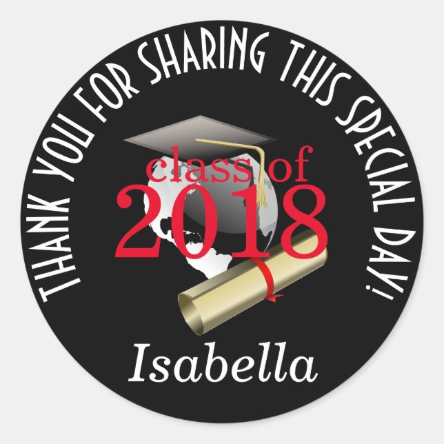 Adesivo Redondo Classe 20xx - Obrigado (Frente)