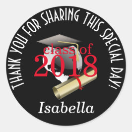 Adesivo Redondo Classe 20xx - Obrigado