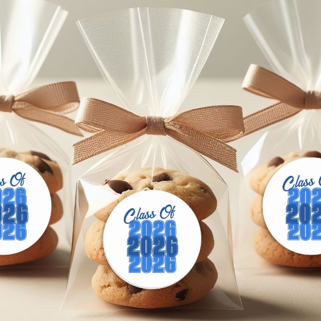 Adesivo Redondo Classe Azul De Graduação (Class of Graduation Sticker)