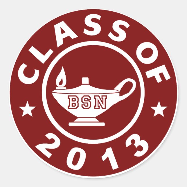 Adesivo Redondo Classe De 2013 BSN (Frente)