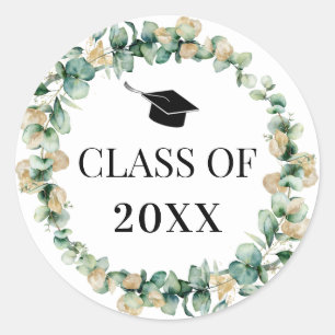 Adesivo Redondo Classe de 2021 Graduação Botânica Eucalyptus