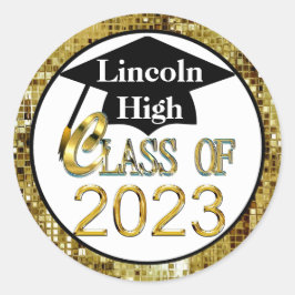 Adesivo Redondo Classe de 2023 Autocolantes personalizados