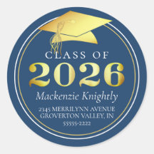 Classe de 2025 Elegant Blue Return Address