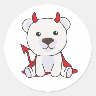 Adesivo Redondo Classe de Bruxas do Diabo Jufo do Urso Polar Hallo