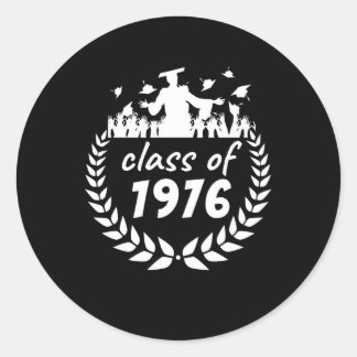 Adesivo Redondo classe de design de graduação ou reunião de 1976 p