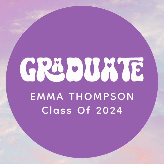 Adesivo Redondo Classe De Formando Roxo De 2024 (Criador carregado)