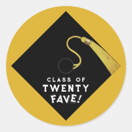 Adesivo Redondo Classe de Formatação Dourada de 2025