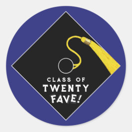 Adesivo Redondo Classe de Graduação Azul de 2025