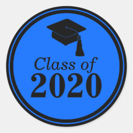 Adesivo Redondo Classe de Graduação Azul Preta 2024