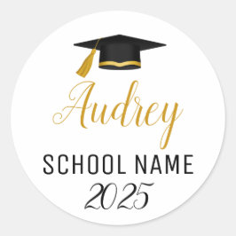 Adesivo Redondo Classe de Graduação de 2025 Etiquetas/Festa de for