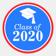 Classe de graduação de azul branco vermelho em 202