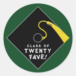 Adesivo Redondo Classe de Graduação Verde de 2025