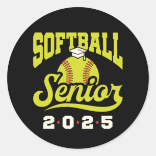 Adesivo Redondo Classe de Mais velho de Softball de 2025