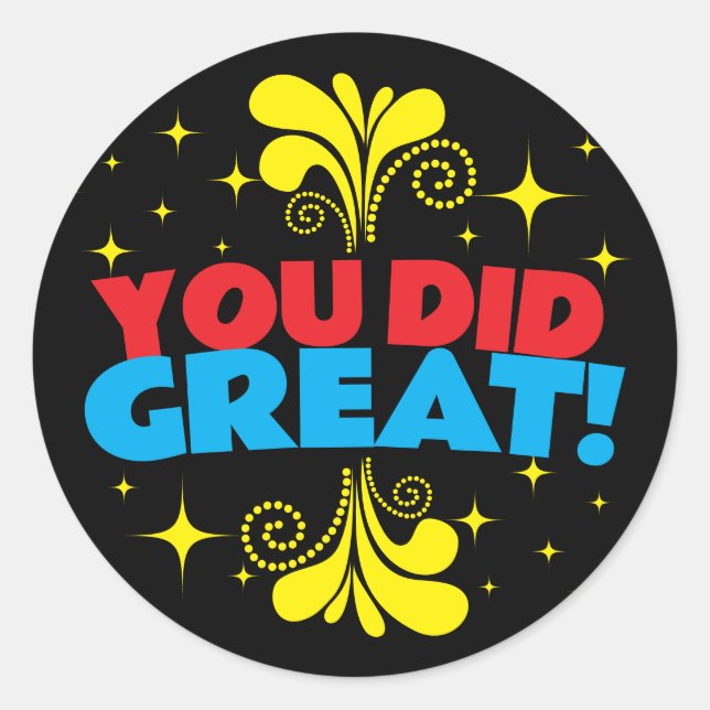 Adesivo Redondo classe de reconhecimento de aluno do excelente est (Frente)