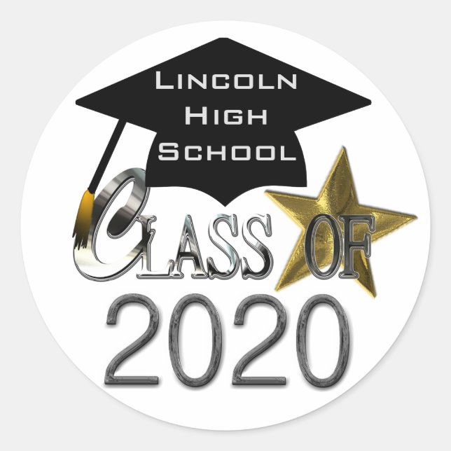 Adesivo Redondo Classe De Selos De Graduação 2020 (Frente)