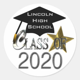 Adesivo Redondo Classe De Selos De Graduação 2020