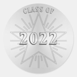 Adesivo Redondo Classe do dia de graduação de 2022 por Janz Silver