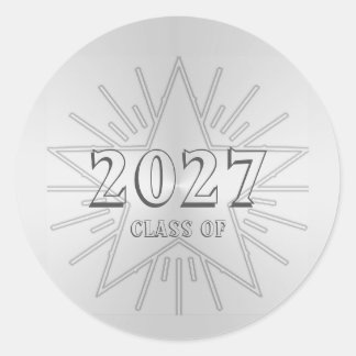 Adesivo Redondo Classe do dia de graduação de 2027 por Janz Silver
