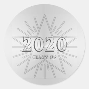 Adesivo Redondo Classe do dia de graduação de Janz Silver Star 2