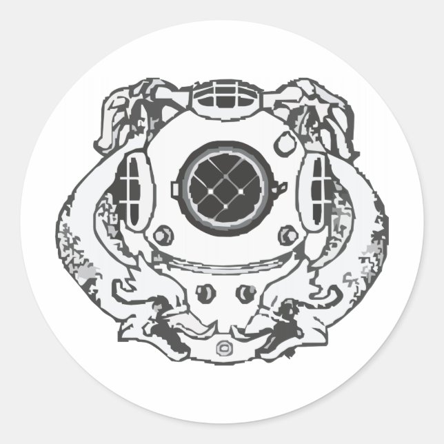 Adesivo Redondo Classe do mergulhador do marinho ?a (Frente)