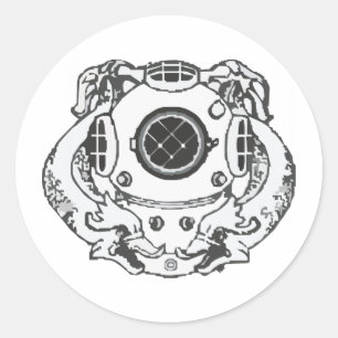 Adesivo Redondo Classe do mergulhador do marinho ?a